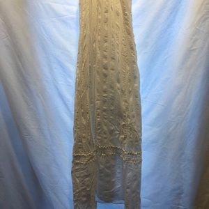 TRYB medium cover up partly crochet white halter. Long. Lined